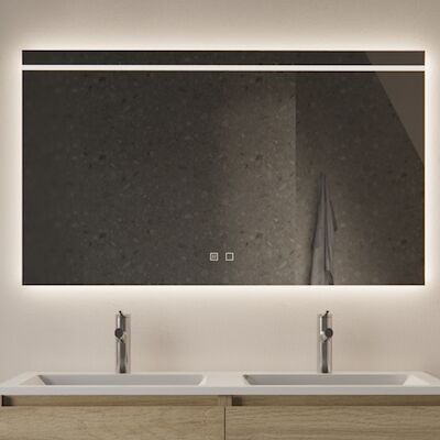 Spiegel Gliss Design Decora Horizontaal Standaard LED Verlichting 100cm En Spiegelverwarming