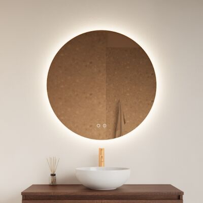 Spiegel Gliss Design Oko Koper Rond LED Verlichting 120 cm Incl. Verwarming