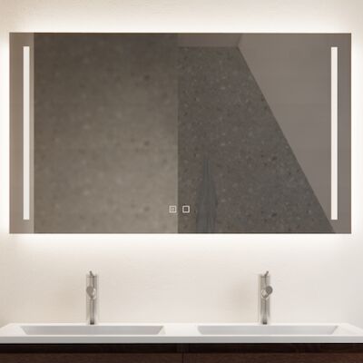 Spiegel Gliss Design Verticaal Led Standaard Dubbele LED Verlichting Met Spiegelverwarming 120cm
