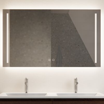 Spiegel Gliss Design Verticaal Led Standaard Dubbele LED Verlichting Met Spiegelverwarming 140cm