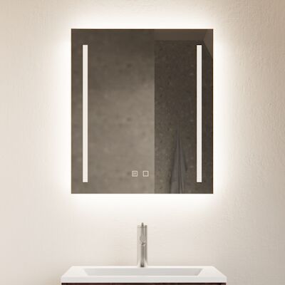 Spiegel Gliss Design Verticaal Led Standaard Dubbele LED Verlichting Met Spiegelverwarming 60cm
