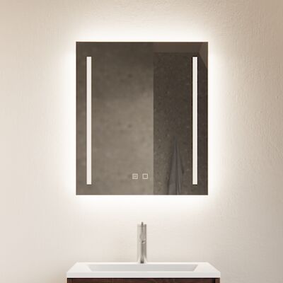 Spiegel Gliss Design Verticaal Led Standaard Dubbele LED Verlichting Met Spiegelverwarming 80cm