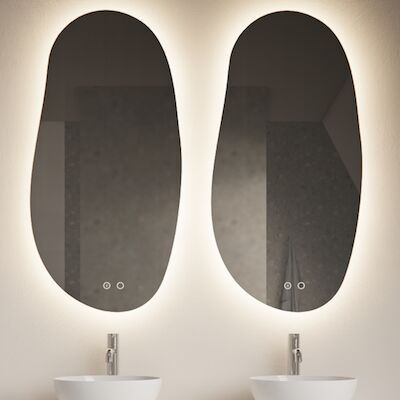 Spiegel Gliss Maya 50×100 cm Verticaal Met LED-verlichting Set van 2 Met Spiegelverwarming