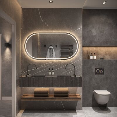 Spiegel Hipp Design Phantom 005 Met Verlichting Incl. Spiegelverwarming (Alle Maten)