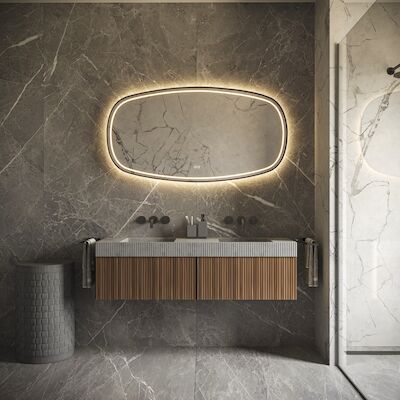 Spiegel Hipp Design Phantom 009 Met Verlichting Incl. Spiegelverwarming (Alle Maten)