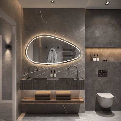 Spiegel Hipp Design Phantom 010 Met Verlichting Incl. Spiegelverwarming (Alle Maten)