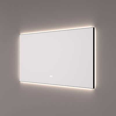 Spiegel Hipp Design SPV 12500 BL Rechthoek Met Frame Mat Zwart Met Verlichting Incl. Spiegelverwarming (Alle Maten)