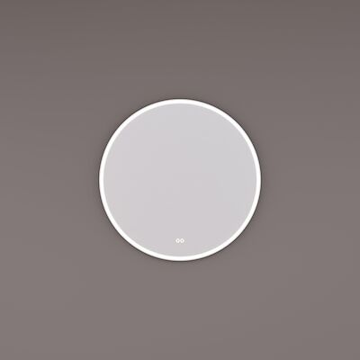 Spiegel Hipp Design SPV 13000 BL Rond Met Frame Mat Zwart Met Verlichting Incl. Spiegelverwarming (Alle Maten)