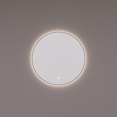 Spiegel Hipp Design SPV 13500 BL Rond Met Verlichting Incl. Spiegelverwarming en Mat Zwart Frame (Alle Maten)