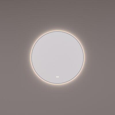 Spiegel Hipp Design SPV 13500 Rond Met Verlichting Incl. Spiegelverwarming en Gunmetal Frame (Alle Maten)