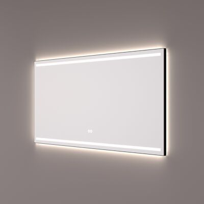 Spiegel Hipp Design SPV 7000 BL Rechthoek Met Frame Mat Zwart Met Verlichting Incl. Spiegelverwarming (Alle Maten)