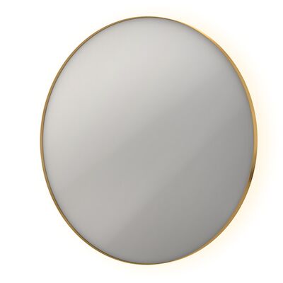 Spiegel Ink SP17 Rond Colour Changing LED Rondom 120 x 4 x 120 cm Dimbaar In Aluminium Kader Mat Goud