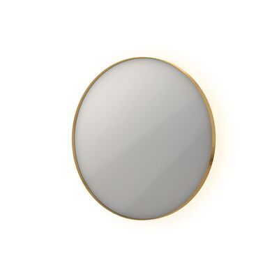 Spiegel Ink SP17 Rond Colour Changing LED Rondom 60 x 4 x 60 cm Dimbaar In Aluminium Kader Mat Goud