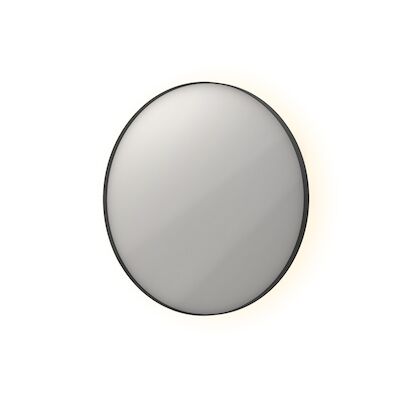Spiegel Ink SP17 Rond Colour Changing LED Rondom 60 x 4 x 60 cm Dimbaar In Aluminium Kader Mat Zwart