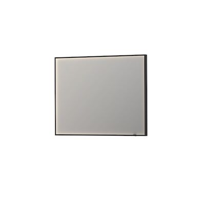 Spiegel Ink SP19 Rechthoek In Stalen Kader Met Indirecte Colour Changing LED Verlichting 120 x 4 x 80 cm Mat Zwart