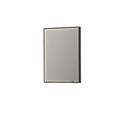 Spiegel Ink SP19 Rechthoek In Stalen Kader Met Indirecte Colour Changing LED Verlichting 60 x 4 x 80 cm Mat Zwart