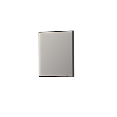 Spiegel Ink SP19 Rechthoek In Stalen Kader Met Indirecte Colour Changing LED Verlichting 70 x 4 x 80 cm Mat Zwart