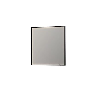 Spiegel Ink SP19 Vierkant In Stalen Kader Met Indirecte Colour Changing LED Verlichting 80 x 4 x 80 cm Mat Zwart