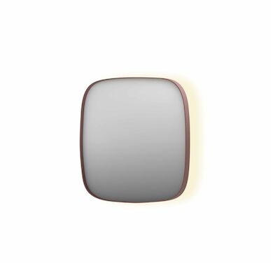 Spiegel INK SP30 40x4x40 cm incl. Indirect LED-Verlichting Rondom en Spiegelverwarming Geborsteld Koper