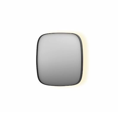 Spiegel INK SP30 40x4x40 cm incl. Indirect LED-Verlichting Rondom en Spiegelverwarming Geborsteld Metal Black