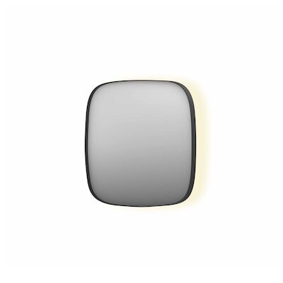 Spiegel INK SP30 40x4x40 cm incl. Indirect LED-Verlichting Rondom en Spiegelverwarming Mat Zwart