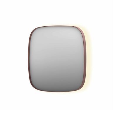 Spiegel INK SP30 60x4x60 cm incl. Indirect LED-Verlichting Rondom en Spiegelverwarming Geborsteld Koper