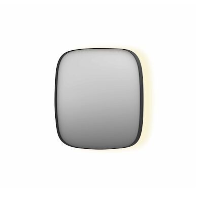 Spiegel INK SP30 60x4x60 cm incl. Indirect LED-Verlichting Rondom en Spiegelverwarming Mat Zwart