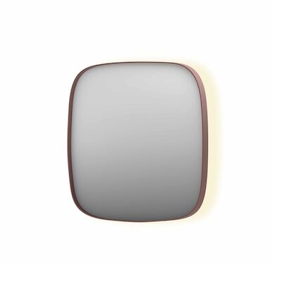 Spiegel INK SP30 80x4x80 cm incl. Indirect LED-Verlichting Rondom en Spiegelverwarming Geborsteld Koper