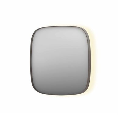 Spiegel INK SP30 80x4x80 cm incl. Indirect LED-Verlichting Rondom en Spiegelverwarming Geborsteld RVS