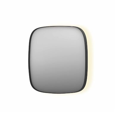 Spiegel INK SP30 80x4x80 cm incl. Indirect LED-Verlichting Rondom en Spiegelverwarming Mat Zwart