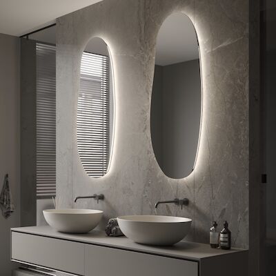 Spiegel Martens Design Amsterdam Organisch 50×100 cm Met Verlichting en Verwarming