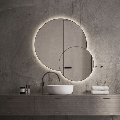 Spiegel Martens Design Arizona 80×50 cm met Verlichting Geborsteld Goud