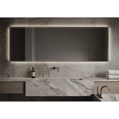 Spiegel Martens Design Libannon 100×70 Cm Geintegreerde Ledverlichting Rondom Spiegelverwarming Geborsteld Goud