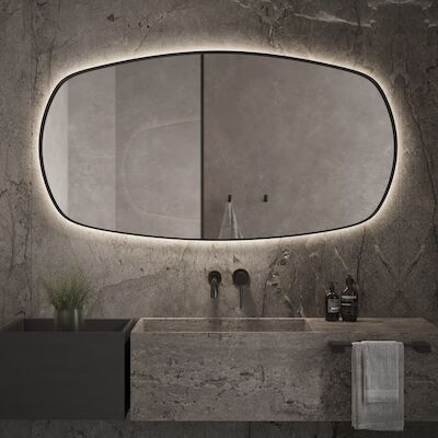 Spiegel Martens Design Lissabon 120×75 Cm Met Indirecte Verlichting En Spiegelverwarming Koper