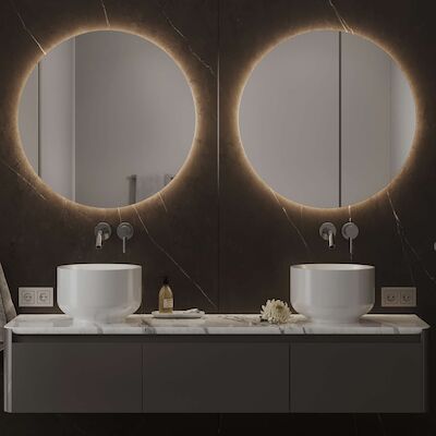 Spiegel Martens Design Rotondo 60 Cm Met Indirecte En Direct Verlichting Rondom En Spiegelverwarming