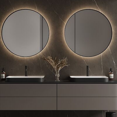 Spiegel Martens Design Toronto 120 Cm Met Indirecte Verlichting Rondom En Spiegelverwarming Mat Zwart