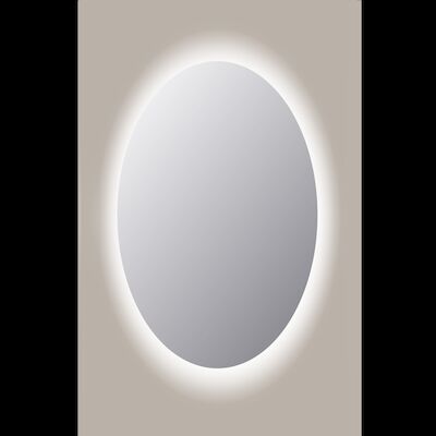 Spiegel Ovaal Sanicare Q-Mirrors 140×90 cm PP Geslepen LED Warm White Zonder Sensor