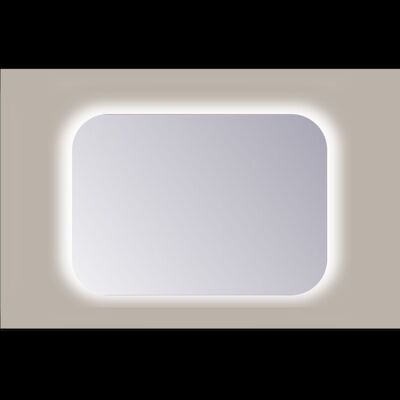 Spiegel Rechthoek Sanicare Q-Mirrors Afgeronde Hoeken 60×100 cm PP Geslepen LED Warm White Zonder Sensor