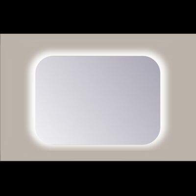 Spiegel Rechthoek Sanicare Q-Mirrors Afgeronde Hoeken 60×70 cm PP Geslepen LED Warm White Zonder Sensor