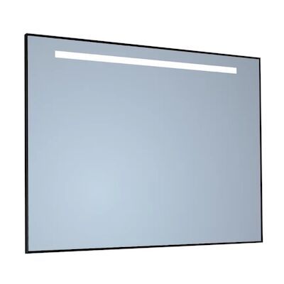 Spiegel Sanicare Q-Mirrors 65×70 cm Rechthoek Met Aan De Bovenkant LED Warm White, Omlijsting Chroom incl. ophangmateriaal Met Afstandsbediening