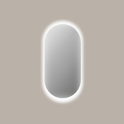 Spiegel Sanicare Q-Mirrors 70×100 cm Ovaal/Rond Met Rondom LED Warm White incl. ophangmateriaal Met Sensor