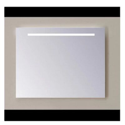 Spiegel Sanicare Q-Mirrors 80×60 cm PP-Geslepen Vierkant Met Aan De Bovenkant LED Cold White incl. ophangmateriaal Zonder Schakelaar