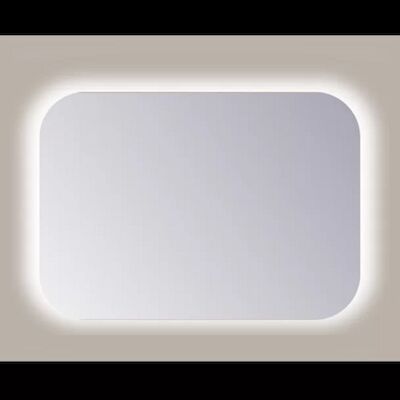 Spiegel Sanicare Q-Mirrors 80×60 cm Rechthoek Met Rondom LED Warm White en Afstandsbediening incl. ophangmateriaal