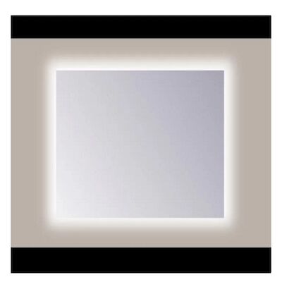 Spiegel Sanicare Q-Mirrors 85×60 cm PP-Geslepen Vierkant Met Rondom LED Warm White en Afstandsbediening incl. ophangmateriaal