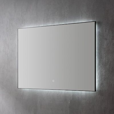 Spiegel Sanilux Decor Met Indirecte LED Verlichting 120×70 cm Mat Zwart Incl. Spiegelverwarming