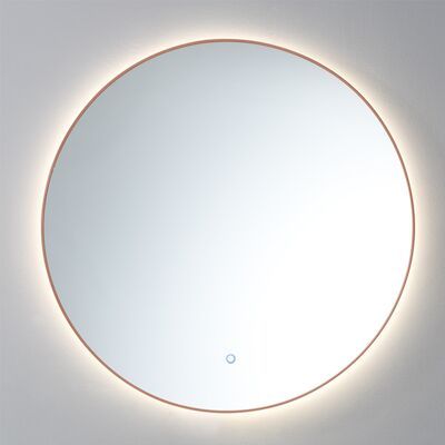 Spiegel Sanilux Rond Met LED Verlichting 3 Kleuren Instelbaar & Dimbaar 80cm Met Spiegelverwarming Brons