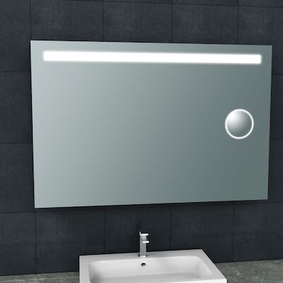 Spiegel Wiesbaden Tigris met LED Verlichting En Scheerspiegel 120x80cm