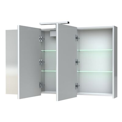 Spiegelkast Allibert Juno LED Verlichting 120×75.2x16cm Softclose Deuren Glans Wit