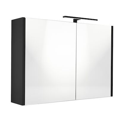 Spiegelkast Best Design Happy Black Incl. LED verlichting 100×60 cm Mat Zwart