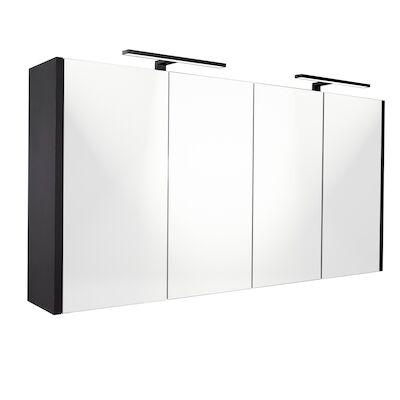 Spiegelkast Best Design Happy Black Incl. LED verlichting 120×60 cm Mat Zwart